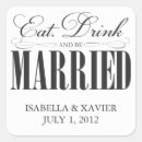 Search for eat drink be married wedding stickers Simple