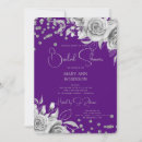 Search for silver glitter bridal shower invitations Purple