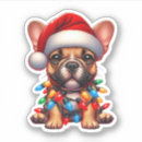 Search for french bulldog puppy stickers Merry christmas