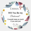 Search for be my bridesmaid stickers Watercolor