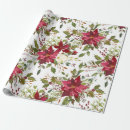 Search for red and white poinsettias wrapping paper Floral