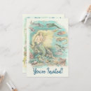 Search for vintage mermaid invitations Under the sea
