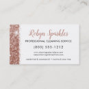Search for cleaning service business cards Rose gold
