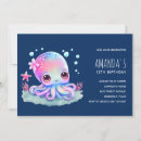 Search for sea creatures birthday invitations Octopus