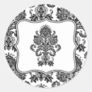 Search for black and white damask wedding stickers Seals