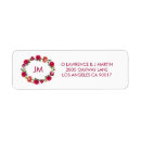 Search for fall floral return address labels Red