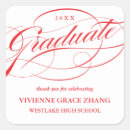 Search for red and white graduation stickers Thank you