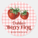 Search for strawberry stickers Girl 1st birthday