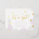 Search for purple baby girl shower invitations It's a girl