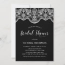 Search for black white lace bridal shower invitations Elegant