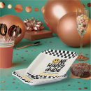 Search for black and white checkered paper plates Vintage