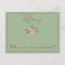 Search for will you be my bridesmaid postcards Floral