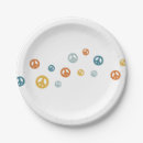 Search for peace sign paper plates Blue