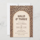 Search for leopard birthday invitations Young wild and three