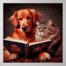 Search for cat reading book posters Dog