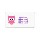 Search for purple owl return address labels Pink