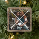 Search for cute couple christmas tree decorations Monogrammed