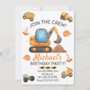 Search for backhoe birthday invitations Boys
