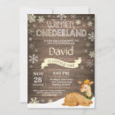 Search for winter wonderland 1st birthday invitations Deer