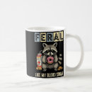 Search for funny raccoon mugs Red and pink