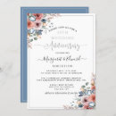 Search for blue silver anniversary invitations Elegant