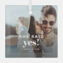 Search for she said yes christmas tree decorations Engagement