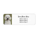 Search for white poodle dog return address labels Cute