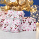 Search for pink reindeer wrapping paper Xmas