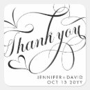 Search for romantic thank you stickers Black and white