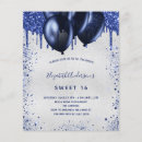Search for blue and silver sweet 16 invitations Glitter