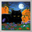 Search for cat full moon posters Halloween