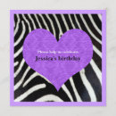 Search for zebra print party invitations Black