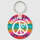 Search for pink peace sign key rings Hippie