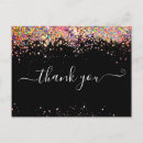 Search for glitter business thank you cards Black