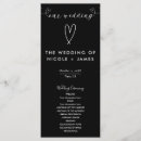 Search for black and white wedding programs Calligraphy script
