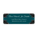 Search for turquoise and black return address labels Floral