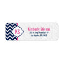 Search for navy chevron return address labels Elegant