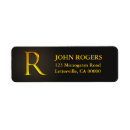 Search for r monogram return address labels Gold