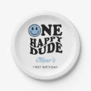 Search for happy face plates First birthday