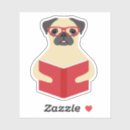 Search for dogs reading books stickers Pug