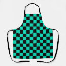 Search for green black aprons Chequered