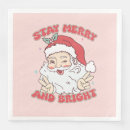 Search for vintage santa claus napkins Pink