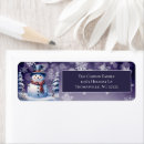 Search for snowman return address labels Snowflakes