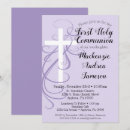 Search for lavender first communion invitations Sacrament