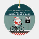 Search for cyclist christmas tree decorations Santa claus