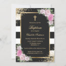 Search for pink black christening invitations Black and white