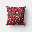 Search for black and white red heart cushions Hearts