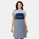 Search for blue white plaid aprons Gingham