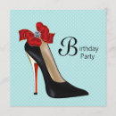 Search for high heel shoe invitations Red