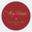 Search for red gold stickers Elegant script